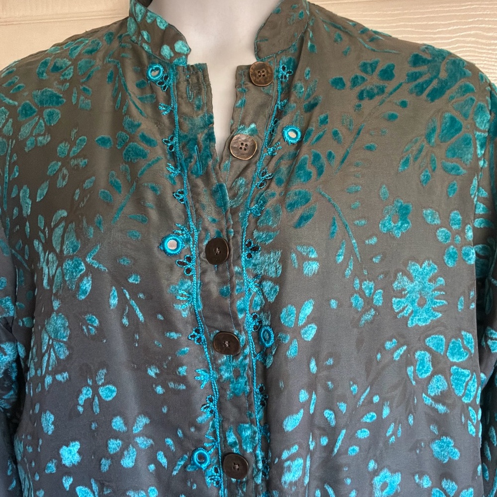 burnout velvet silk  embroidery jacket